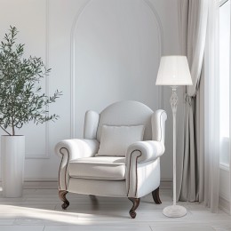 Напольный светильник с тканевым абажуром 01003/1 белый с золотом Eurosvet