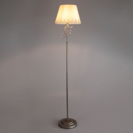 Напольный светильник с тканевым абажуром 01023/1 серебро Eurosvet