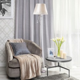 Напольный светильник с тканевым абажуром 01023/1 серебро Eurosvet