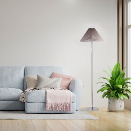 Напольный светильник с тканевым абажуром 01133/1 хром/серый Eurosvet