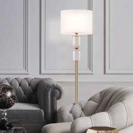 Напольный светильник с тканевым абажуром 01154/1 латунь Eurosvet