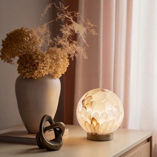 Настольная лампа со стеклянным плафоном ручной работы 1_102 Bogate's