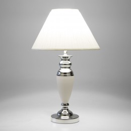 Настольный светильник с тканевым абажуром 008 белый Eurosvet