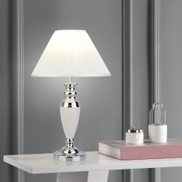 Настольный светильник с тканевым абажуром 008 белый Eurosvet