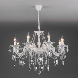 Подвесная люстра с хрусталем 10108/8 белый Eurosvet