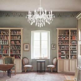 Подвесная люстра с хрусталем 10108/8 белый Eurosvet