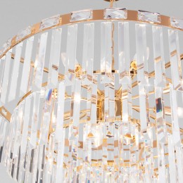 Подвесная люстра с хрусталем 10130/10 золото Eurosvet