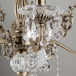 Подвесная люстра с хрусталем 3281/5 античная бронза Eurosvet