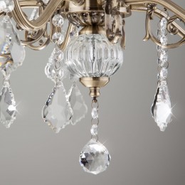 Подвесная люстра с хрусталем 3281/5 античная бронза Eurosvet