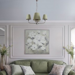 Подвесная люстра с тканевыми абажурами 60153/6 никель Eurosvet