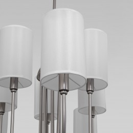 Подвесная люстра с тканевыми абажурами 60164/10 никель Eurosvet