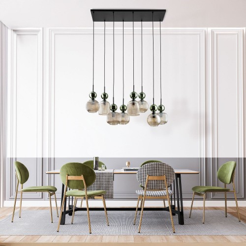 Подвесной светильник со стеклянными плафонами 11151 Sophia Green Cognac TK Lighting