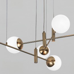 Подвесной светильник со стеклянными плафонами 70146/6 латунь Eurosvet