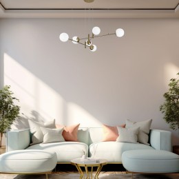 Подвесной светильник со стеклянными плафонами 70146/6 латунь Eurosvet