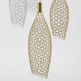 Подвесной светодиодный светильник с металлическими плафонами 90352/6 золото/хром Eurosvet