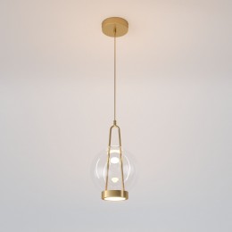 Подвесной светодиодный светильник со стеклянным плафоном 50267/1 LED латунь Eurosvet