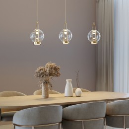 Подвесной светодиодный светильник со стеклянным плафоном 50267/1 LED латунь Eurosvet