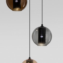 Подвесной светодиодный светильник со стеклянными плафонами 50258/3 LED дымчатый/ бежевый/ шоколад Eurosvet