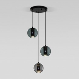 Подвесной светодиодный светильник со стеклянными плафонами 50258/3 LED дымчатый/бирюзовый Eurosvet