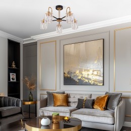 Потолочная люстра с хрусталем 70090/5 черный Eurosvet