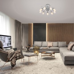 Потолочная люстра со стеклянными плафонами 22080/9 хром Eurosvet