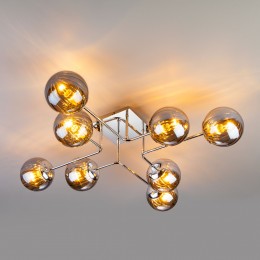 Потолочная люстра со стеклянными плафонами 30140/8 хром Eurosvet