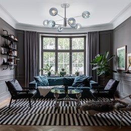 Потолочная люстра со стеклянными плафонами 30166/8 хром Eurosvet