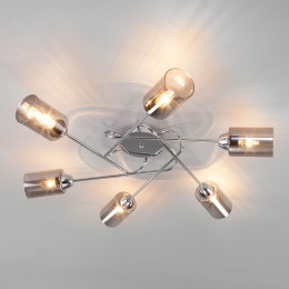 Потолочная люстра со стеклянными плафонами 30167/6 хром Eurosvet