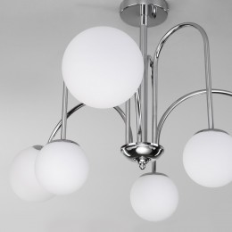 Потолочная люстра со стеклянными плафонами 30177/6 хром Eurosvet