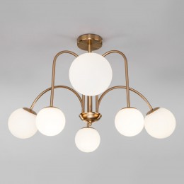 Потолочная люстра со стеклянными плафонами 30177/6 латунь Eurosvet