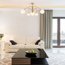 Потолочная люстра со стеклянными плафонами 30177/6 латунь Eurosvet