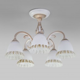 Потолочная люстра со стеклянными плафонами 60107/5 белый с золотом Eurosvet