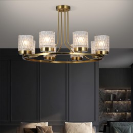 Потолочная люстра со стеклянными плафонами 60127/8 латунь Eurosvet