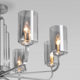 Потолочная люстра со стеклянными плафонами 60138/8 сатин-никель Eurosvet