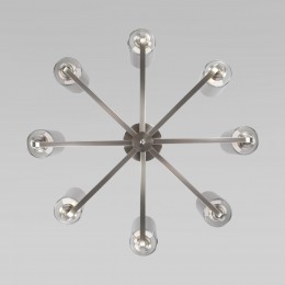 Потолочная люстра со стеклянными плафонами 60138/8 сатин-никель Eurosvet