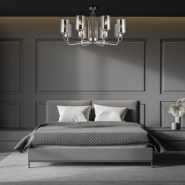 Потолочная люстра со стеклянными плафонами 60138/8 сатин-никель Eurosvet