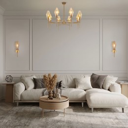 Потолочная люстра со стеклянными плафонами 60143/8 латунь Eurosvet