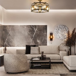 Потолочная люстра в стиле лофт 60116/5 черный Eurosvet