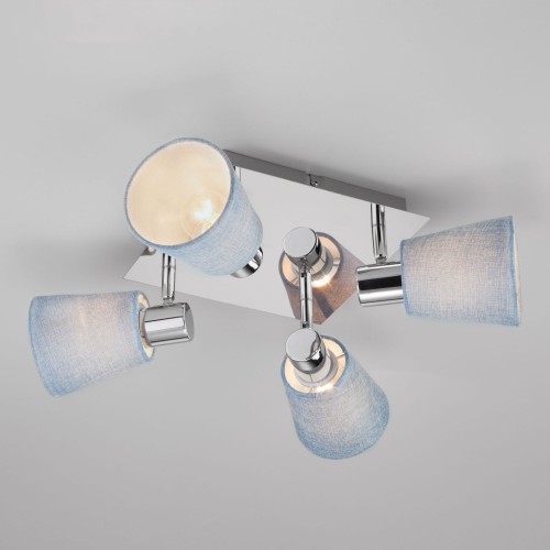 Потолочный светильник с абажурами 20080/4 хром/голубой Eurosvet