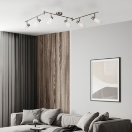 Потолочный светильник со стеклянными плафонами 20043/6 сатин-никель Eurosvet