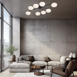 Потолочный светильник со стеклянными плафонами 70220/8 черный Eurosvet