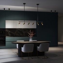 Потолочный светодиодный светильник 20252/6 LED черный/латунь Eurosvet