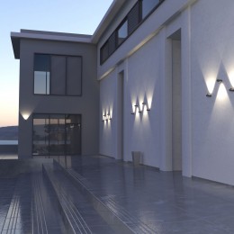 Уличный настенный светодиодный светильник Ray LED IP54 35134/W черный Elektrostandard