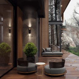 Уличный настенный светодиодный светильник Tronc IP54 1539 TECHNO LED черный Elektrostandard