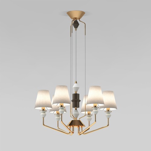 Умная люстра с декором из керамики 101012/6 Eurosvet