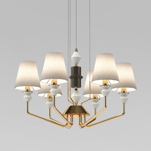 Умная люстра с декором из керамики 101012/6 Eurosvet