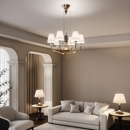 Умная люстра с декором из керамики 101012/6 Eurosvet