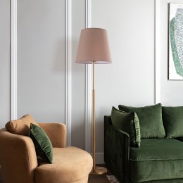 Напольный светильник с тканевым абажуром 01156/1 латунь Eurosvet