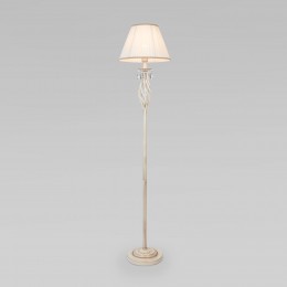 Напольный светильник с тканевым абажуром 10073/1 белый с золотом Eurosvet