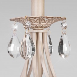 Напольный светильник с тканевым абажуром 10073/1 белый с золотом Eurosvet